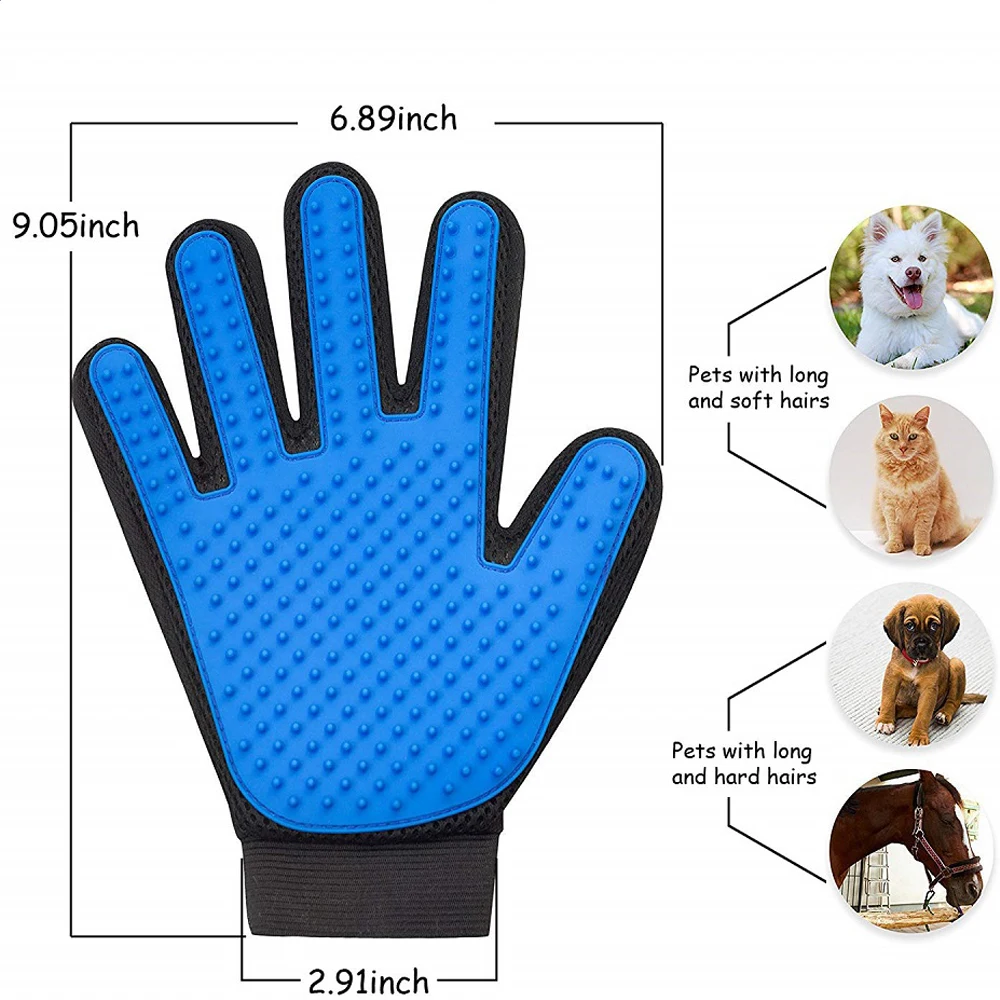 Pet Grooming Gloves Cat Grooming Brush Pet Hair Remover Gloves Cat Glove Cat Grooming Glove Pet Brush for Dog Hair Remove Brush Dog Deshedding Cleaning Combs Massage Gloves