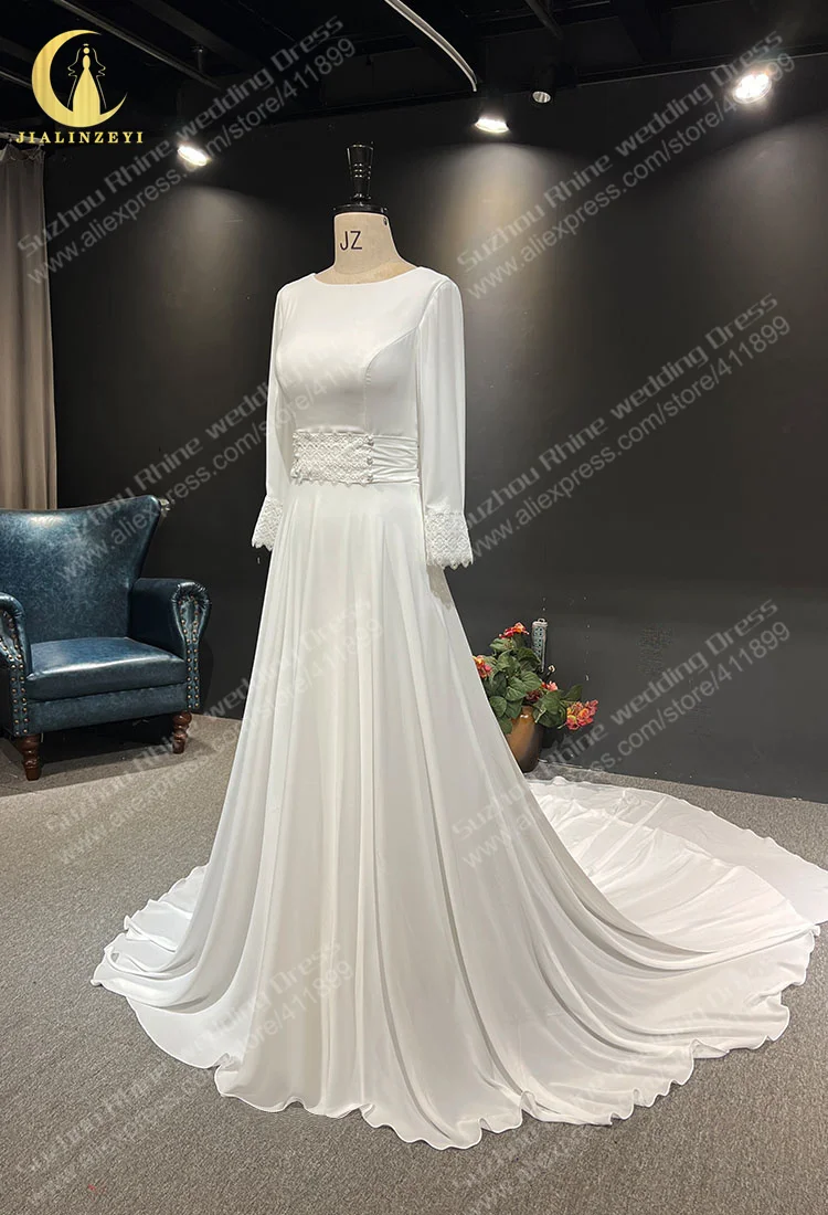 Vestidos de encaje de gasa de manga larga, ropa de boda, gran oferta, 3106  - AliExpress