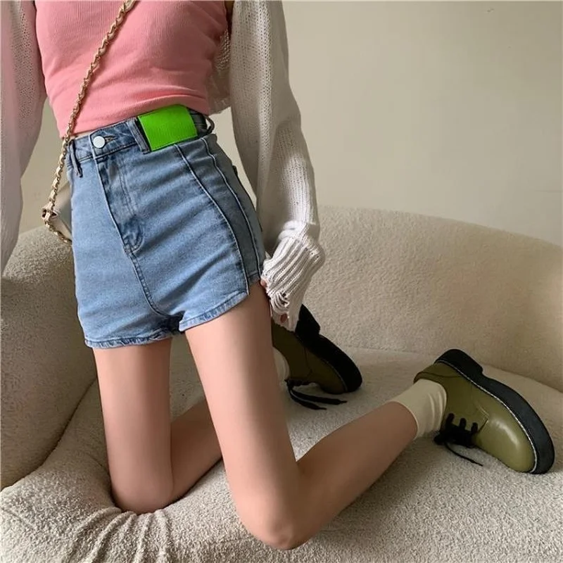 

Shorts Women Slim Pure Summer Leisure Vintage Denim High Waist Fashion All-match Streetwear Female Simple Korean Style College