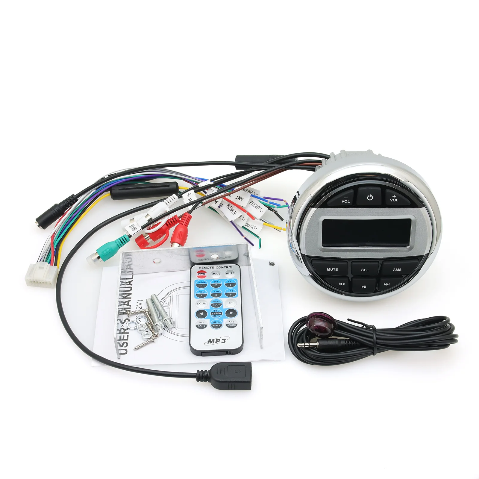 Boat Radio MP3 Media Player Stereo Marine Radio Bluetooth-compatible AUX Interfa