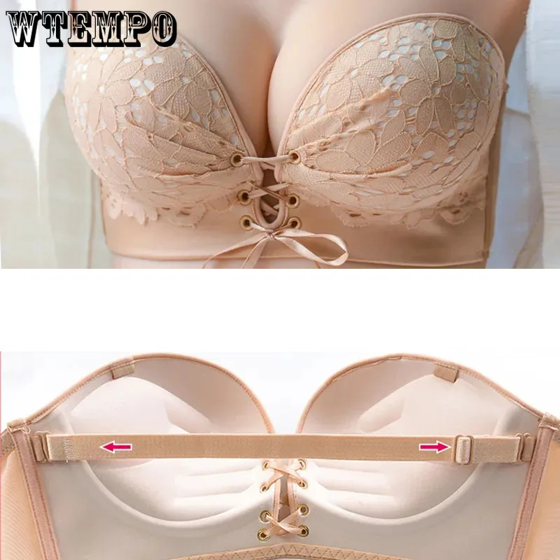 

Strapless Bra Women Lace Wire Free Plus Size Bralette Seemless Lingerie No Steel Ring Invisible Bra Tube Top Non-slip Bras Tops