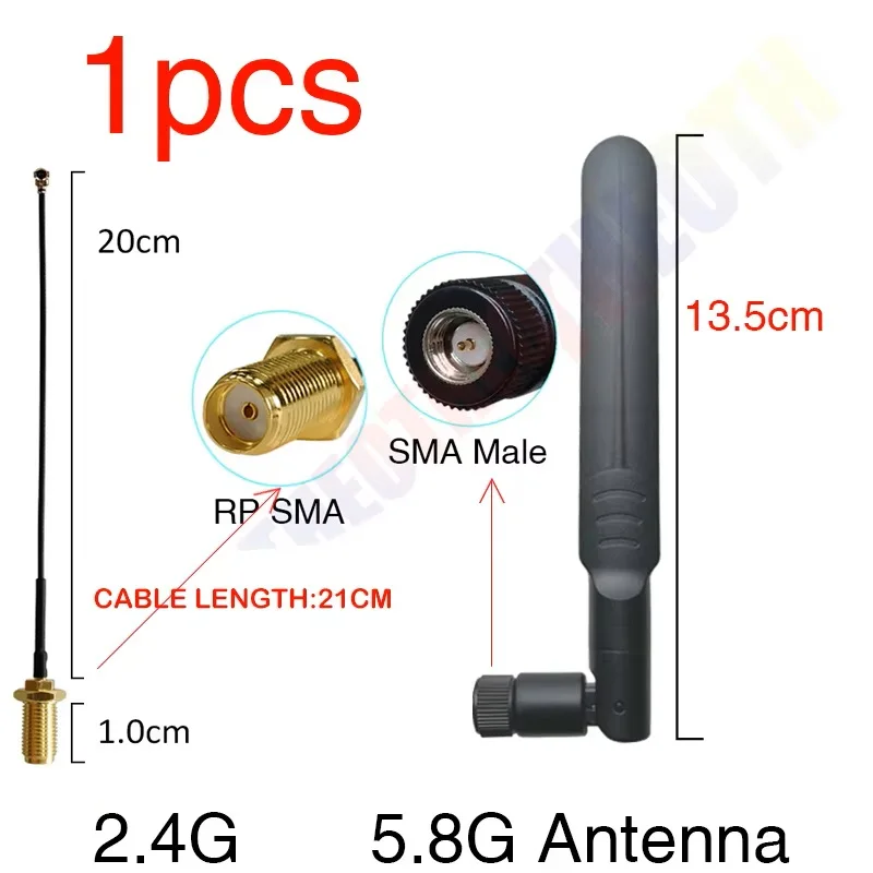 ตัวเลือกสินค้า เสาอากาศ Wi-Fi ดูอัลแบนด์ 2.4/5.8GHz พร้อมขั้วต่อ SMA สำหรับ IoT