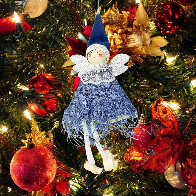 Christmas Tree Ornaments Pendant 19cm Cute Knitting Angel Doll Pendants Gifts For Kids Girls Christmas Decorations 2024 3