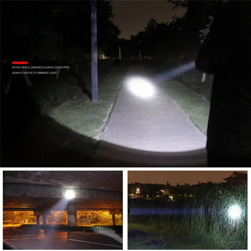 Portable Hand Lamp Rechargeable LED Strong Searchlight Flashlight 2 Lighting Modes Emergency Hiking Camping Energe Saving Torch