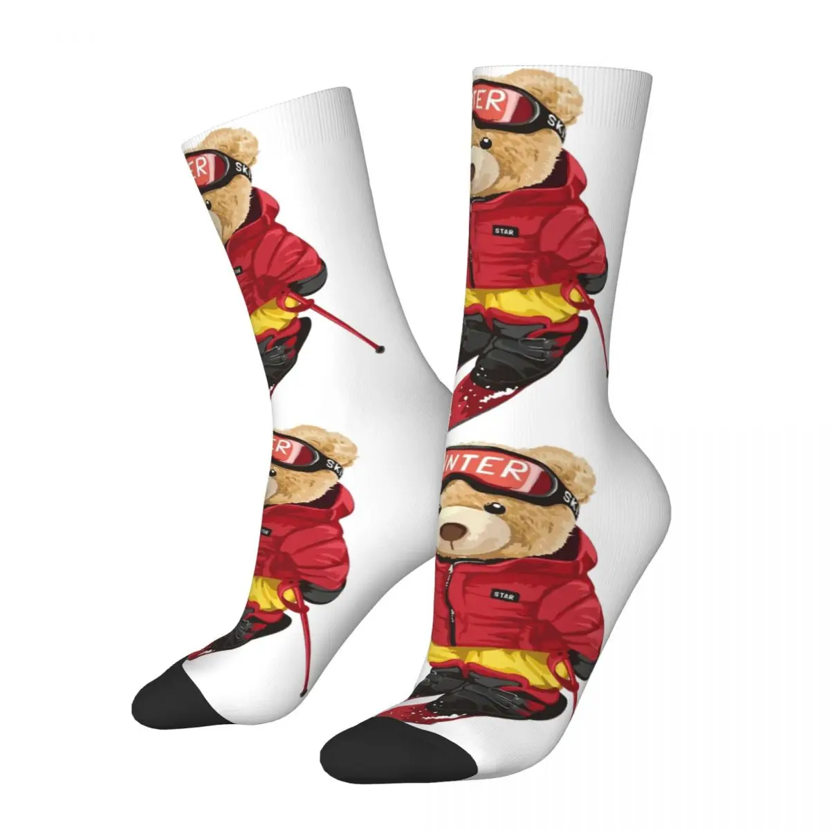 

Cool Teddy Bear Unisex Winter Socks Hiking Happy Socks Street Style Crazy Sock