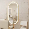 LUVODI Luxury Oval Led Illuminated Bathroom Mirror Gold Aluminum Frame with Demister Pad 4