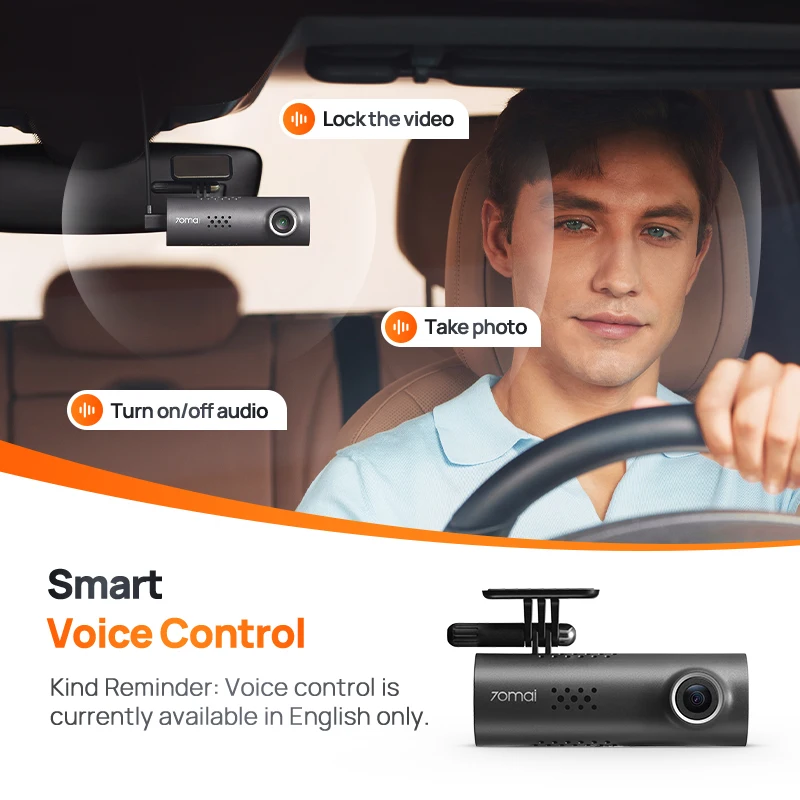 70mai Smart Dash Cam English Voice Control 1080P HDR Night