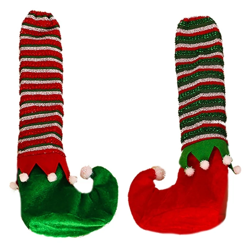 Christmas Table Foot Socks Chair Leg Covers Floor Protectors Non-Slip Striped Cloth Furniture Feet Sleeve Decor