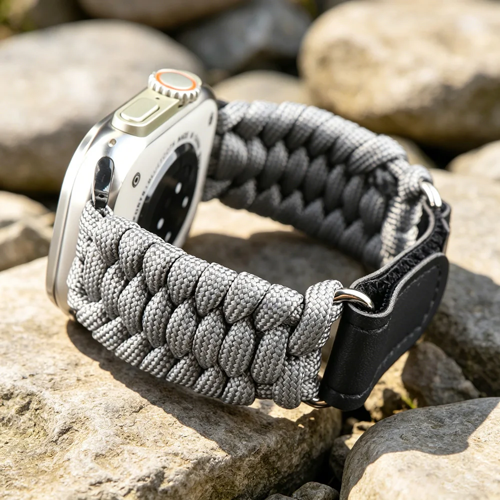 Breathable Hand-Woven Rope Band for Men - Universal Smartwatch Strap