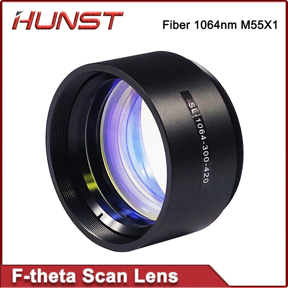 HUNST F-theta Scanning Lens Parts Thread M55X1 Small Galvo Field Lens for 1064nm Fiber Laser Marking Machine
