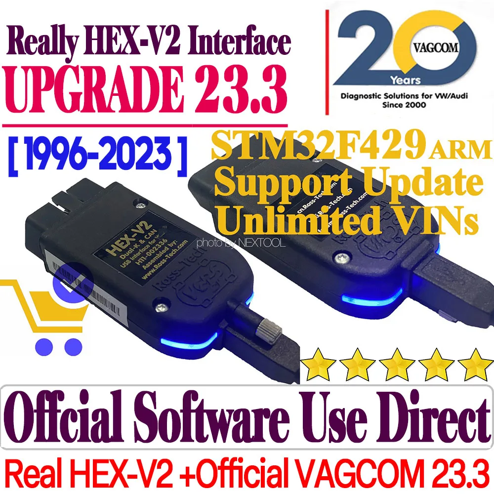 

Новейшее диагностическое кодирование реального V2 Autocom 1996-2023 VAG COM HEX V2, аппаратный интерфейс для VW AUDI Skoda Seat, неограниченные вины VCDS