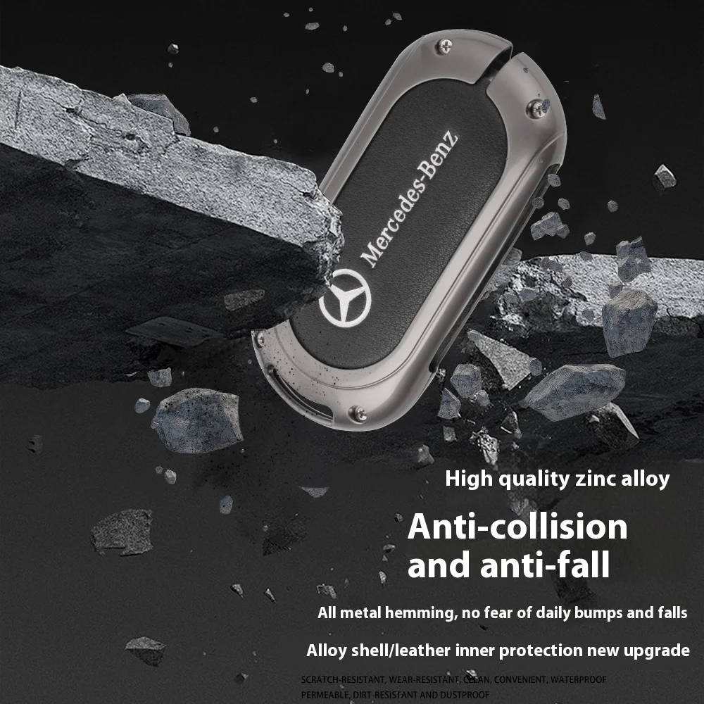 Car Zinc Alloy Key Case Bag Metal Key Shell for Mercedes-Benz AMG C-Class S-Class GLC EQE EQS W223 X254 V297 V295 W206 S206 X206