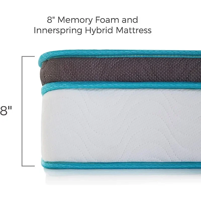Linenspa 8 Inch Memory Foam and Spring Hybrid Mattress - Medium Firm Feel - Bed in a Box - Quality Comfort and Adaptive Support 3