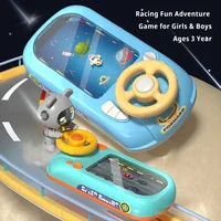 Children steering wheel driving simulation toys electric tabletop game consoles dodging racing Adventure Game Machine for kid 1