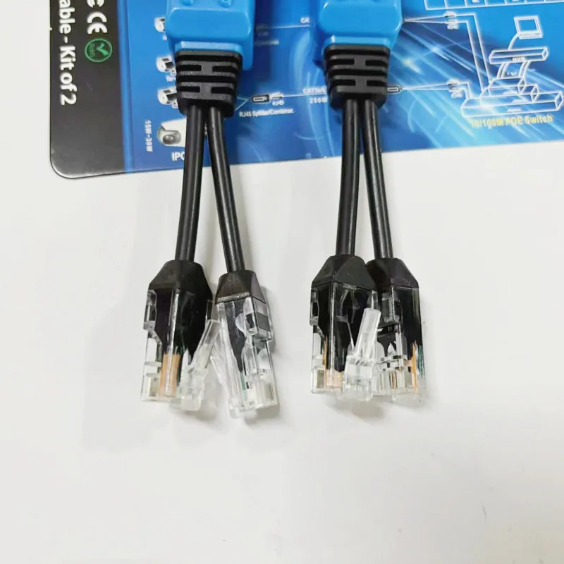 RJ45 스플리터 콤바이너 uPOE 케이블 키트 POE 어댑터 케이블 커넥터 감시용 IP 카메라용 패시브 전원 케이블