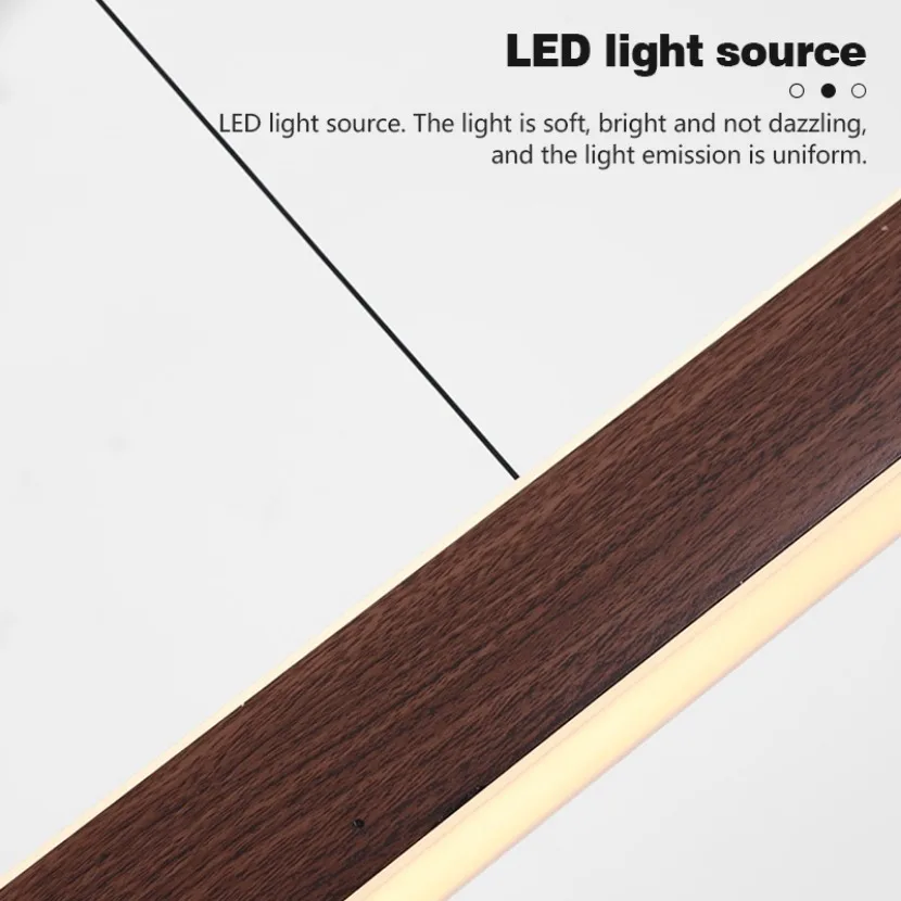 Modern Walnut Wood Long Bar Pendant Lights Dining Room Kitchen Island Adjustable Height Hanging Light Living Room Droplight pendant lights pendant lamp