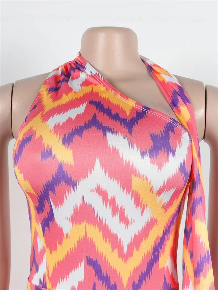 Wmstar Jumpsuit Women One Piece Outfit Sleeveless Printed High Waisted Straight Rompers Streetwear Summer Bodysuit Dropshipping