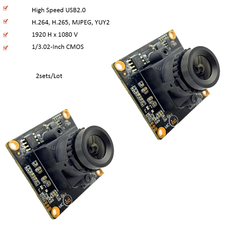 

2 Pcs/Lot 1080P pixel FF 90° USB Camera Module H.264 digital Noise Reduction UVC Drive Free