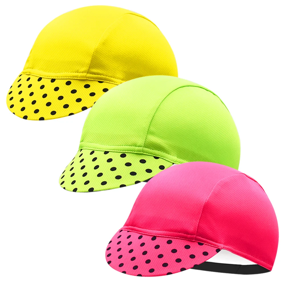 3 Colors Hot Pink Yellow Green Dots New CLassical Cycling Cap Breathable Unisex Gorra Ciclismo JIASHUO 2