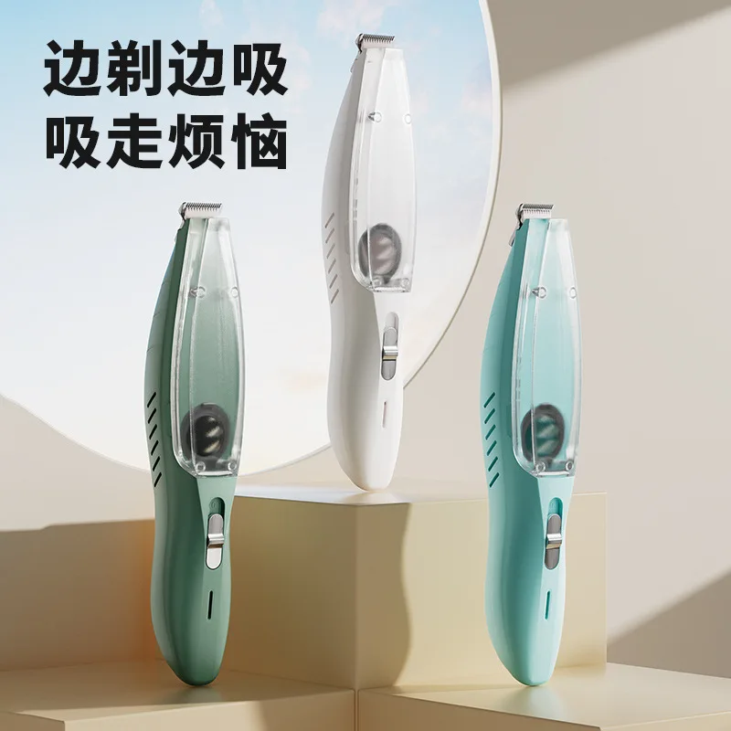 Clear Bin Cat Hair Trimmer Cordless Vacuum Pet Clipper With Suction Rechargeable USB Low Noise Electric Dog Groomer