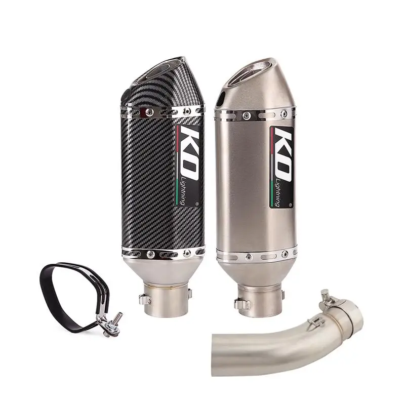 Slip On For VOGE Q250 2023 Motorcycle Exhaust Pipe 310MM Muffler Mid Link Connect Tube Silencer With DB Killer Stainless Steel
