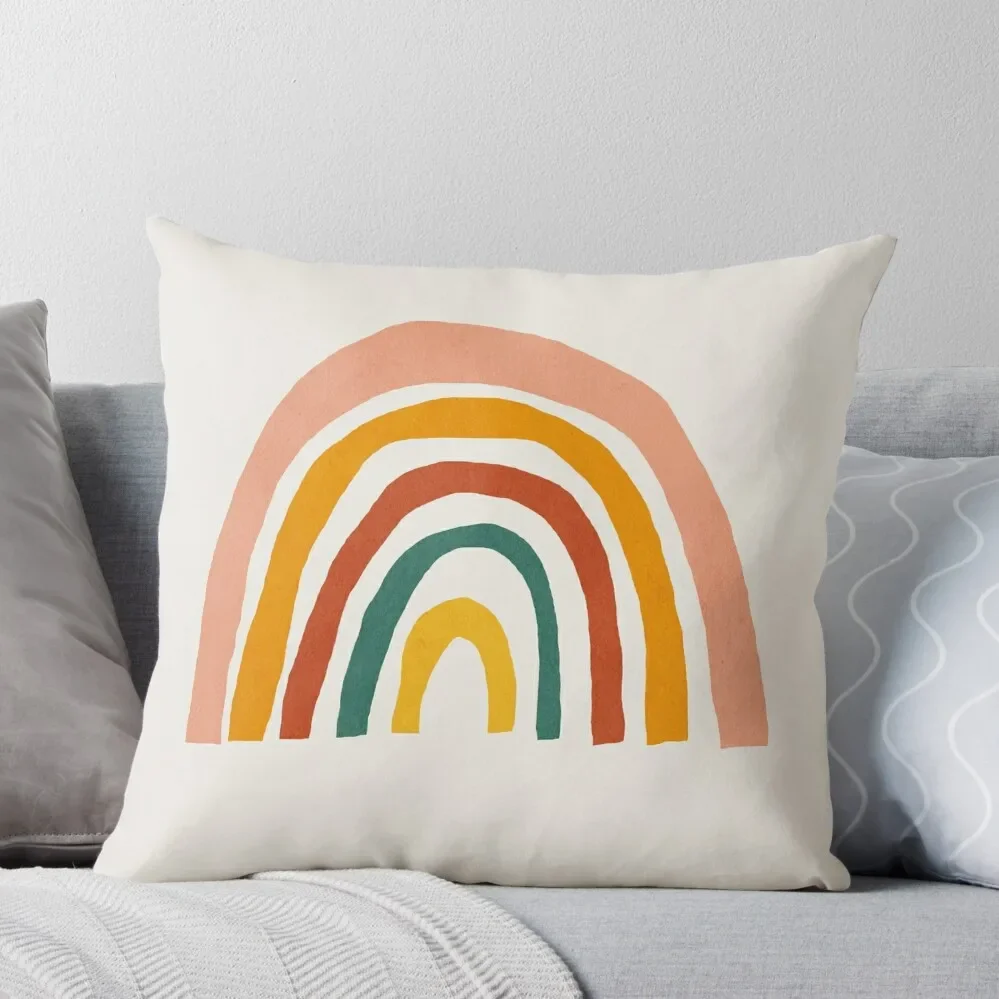 

Rainbow, Abstract, Mid century modern kids wall art, Nursery room Throw Pillow Sofas Covers