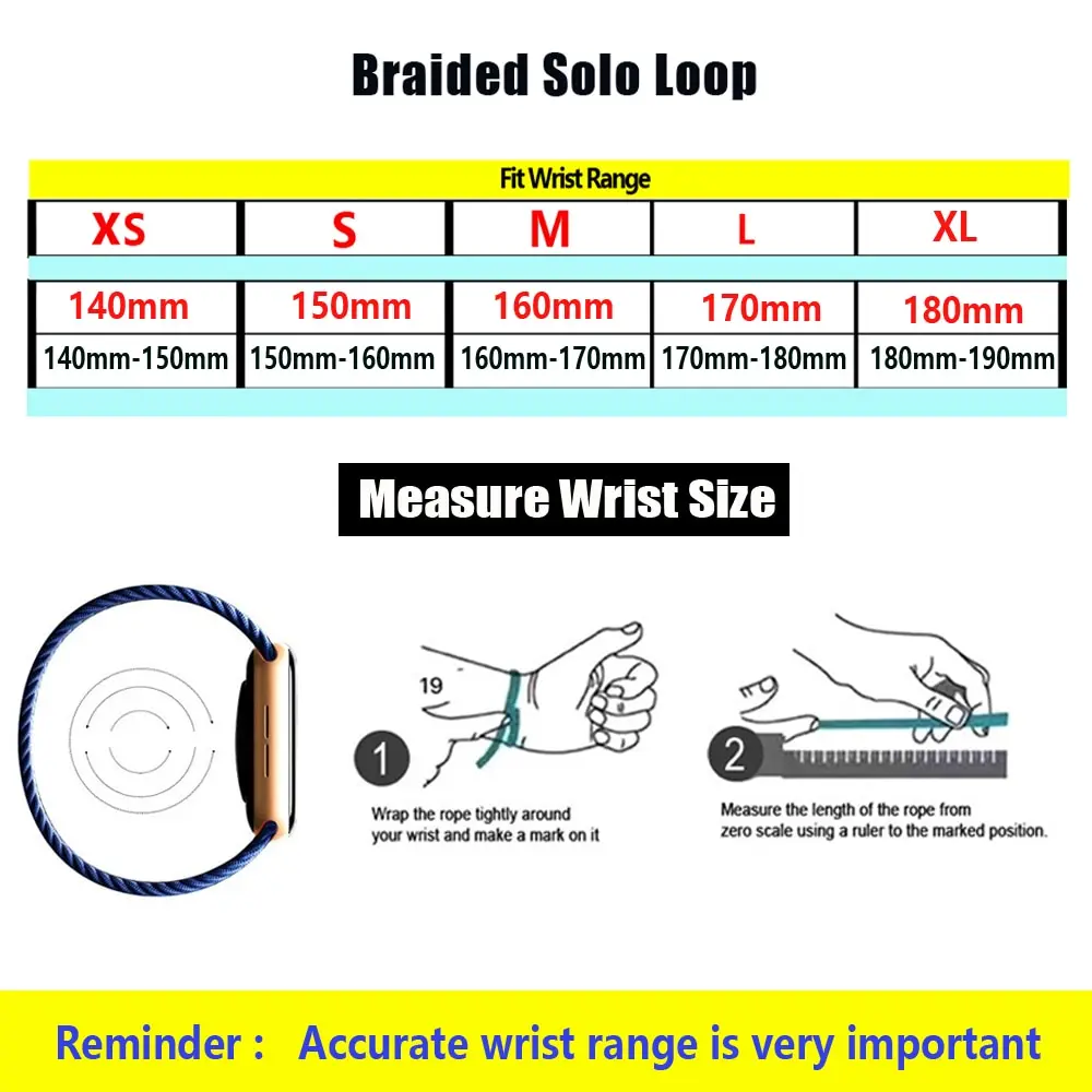 Braided Nylon Solo Loop Strap - Premium Replacement Wristband Bracelet