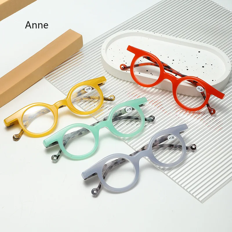 Vintage Round Frame Reading Glasses Women Anti Blue Light Farsighted Eyewear Men Presbyopia Glasses Optical Prescription Eyewear 2