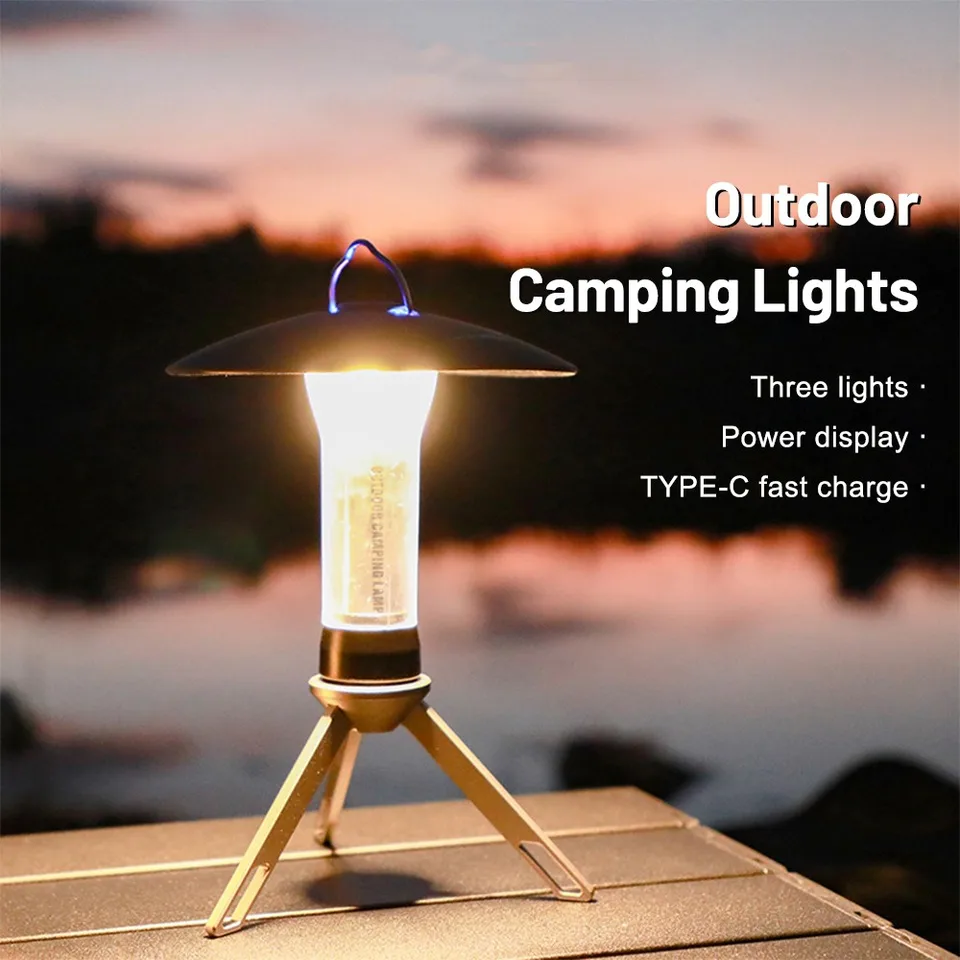 Portable Camping Light USB Rechargeable Brass Camping LED Flashlight 5  Lighting Modes Waterproof Outdoor Tent Camping Lantern - AliExpress
