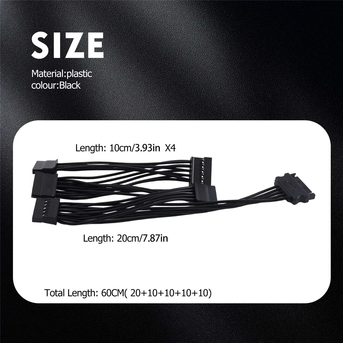 하드 드라이브 전원 공급 장치 분배기 케이블, DIY PC 서버 18AWG 용, 4 핀 IDE 1-5 SATA 15 핀, 4 핀-15 핀 전원