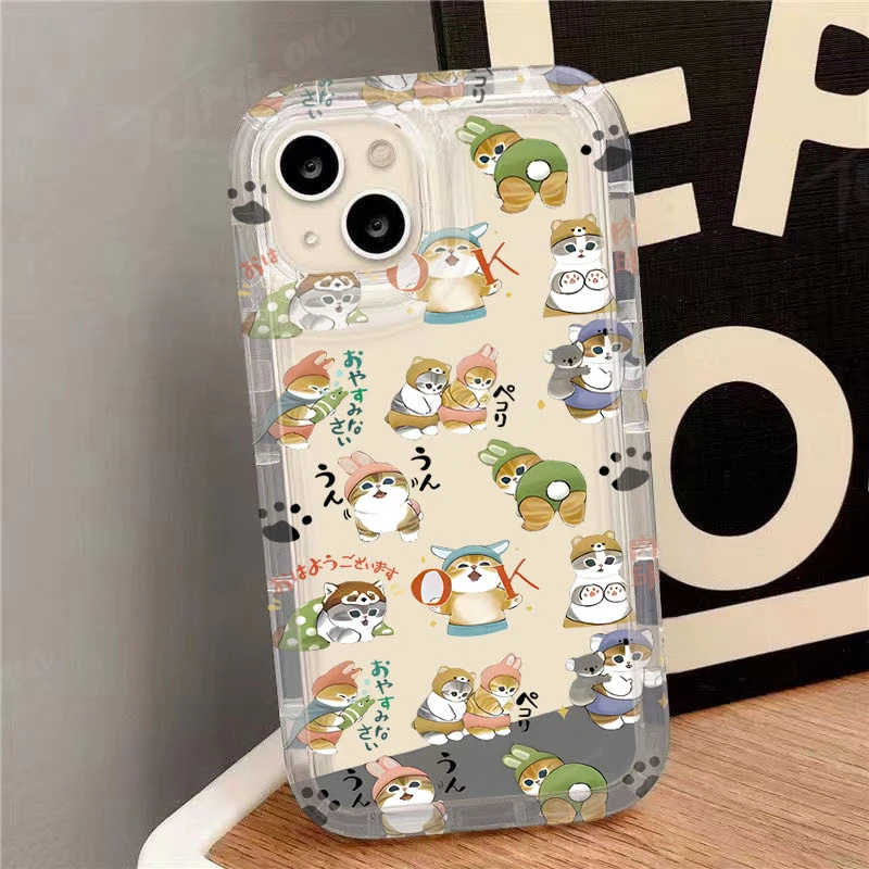 Adorable Cartoon Mofusand Cat Clear Phone Case Cover