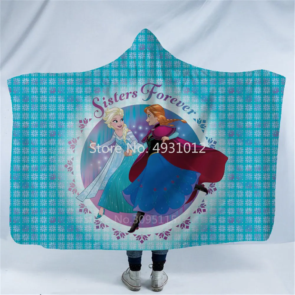 Disney Frozen Princess Elas Anna Hooded Blanket With Cloak Magic Hat