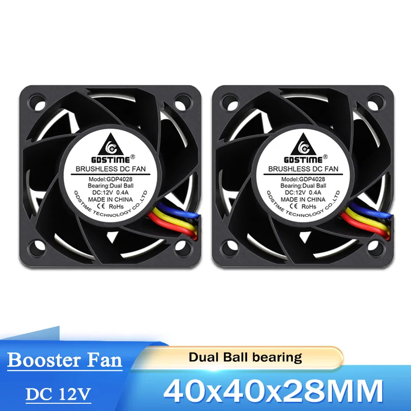 

2-20 шт., мощный вентилятор постоянного тока, 4 см, 12 В, 40x40x28 мм