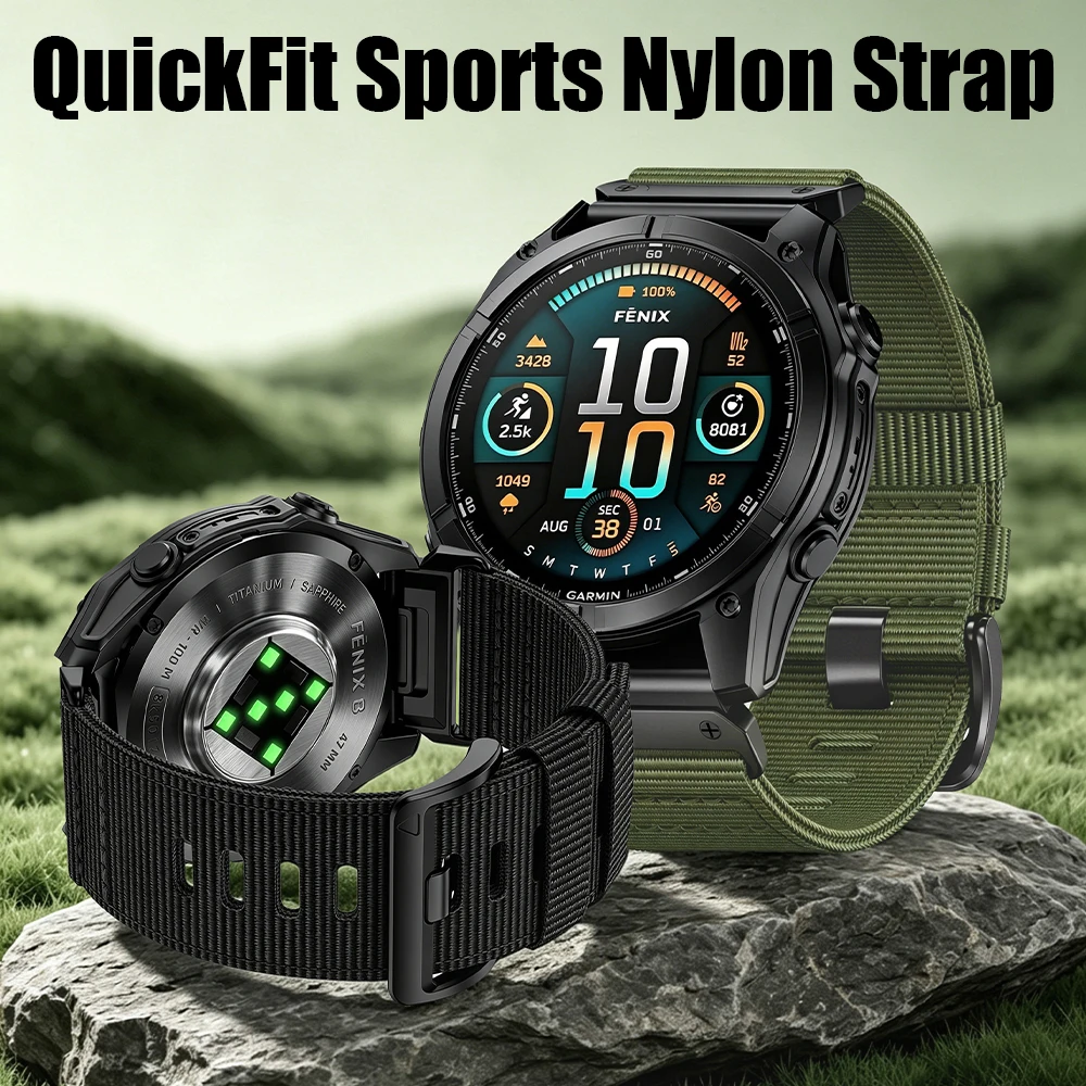 Breathable Nylon Sport Strap, QuickFit 26mm/22mm
