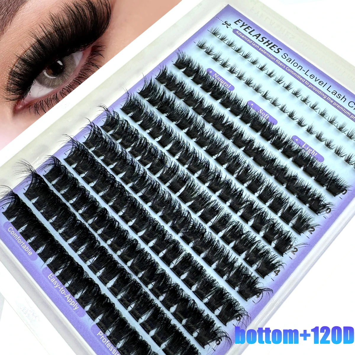 Salon-Like Lash Clusters Kit With Spikes DIY Eyelash Clusters D Curve Spiky Full Cluster Eyelash Extensions Kit Individual Lashe