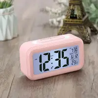 Digital Alarm Clock LED Screen Sensor Night Light Temperature Indicator Bedrooms Kids Desk Smart Clock Bedroom Use 1
