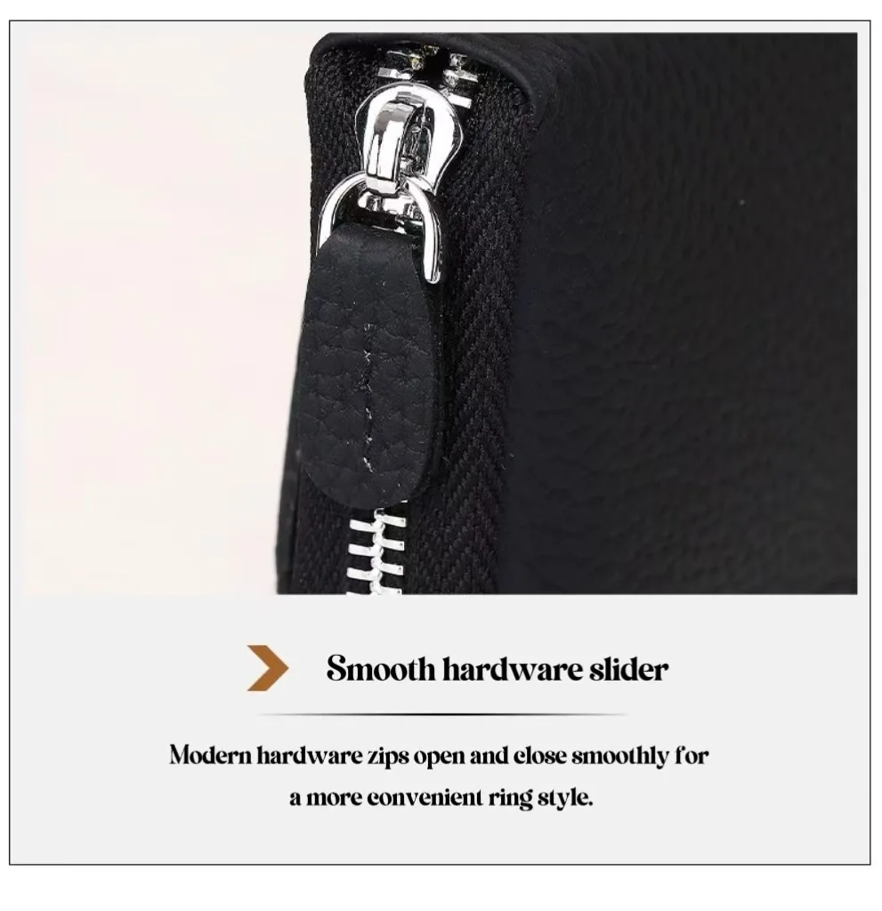 2025 neue Echtes Leder Geldbörse Echtes Kuh Leder Brieftasche Frauen Lange Karte Halter Rindsleder Clutch Tasche Mit Armband – Detail 20