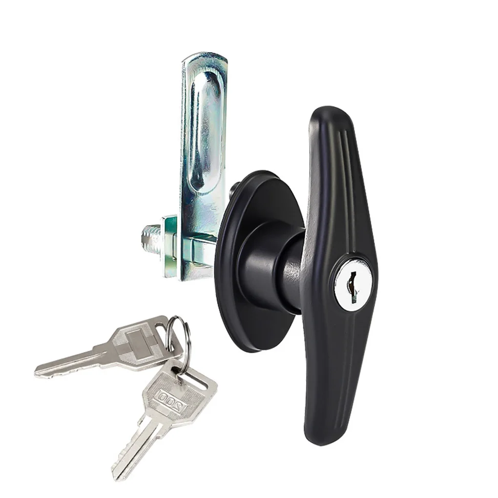 2pcs T-Shaped Handle Lock Garage Door Lock Anti-theft Zinc Alloy Lock For Caravan Garage Shed Cabinet Furniture Hardware