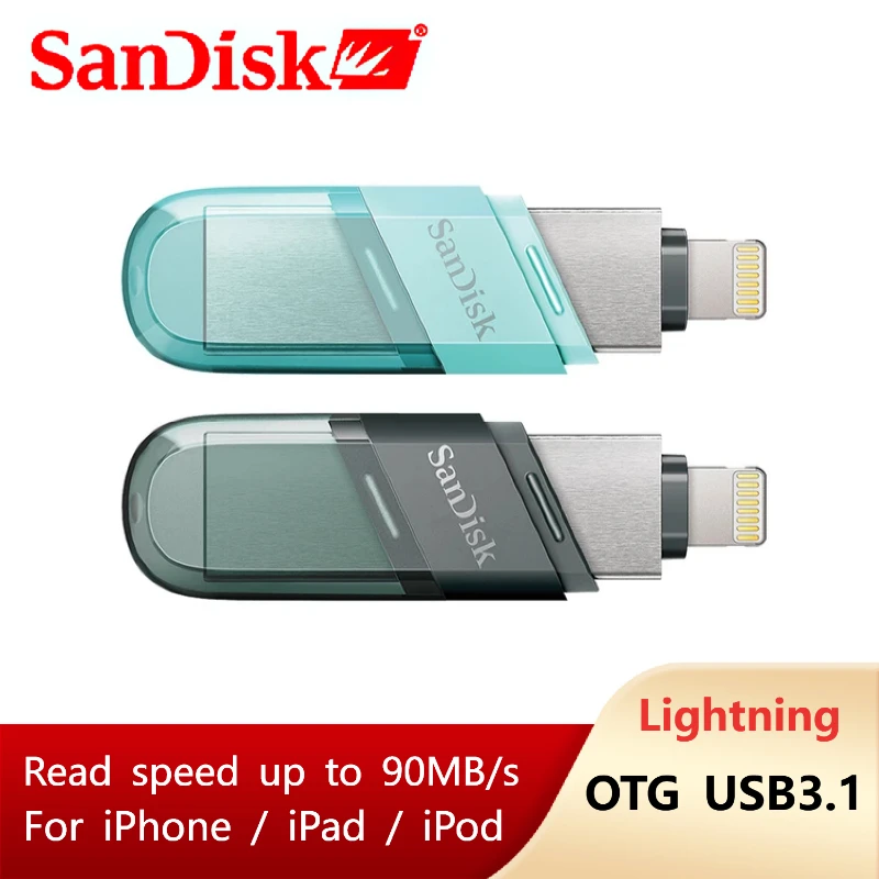 Fruity Anklage Nerve SanDisk USB Flash Drive iXpand Flip OTG Lightning USB 3.1 Stick 256GB 128GB  64GB Pen Drive MFi For iPhone & iPad and USB Type-A - AliExpress