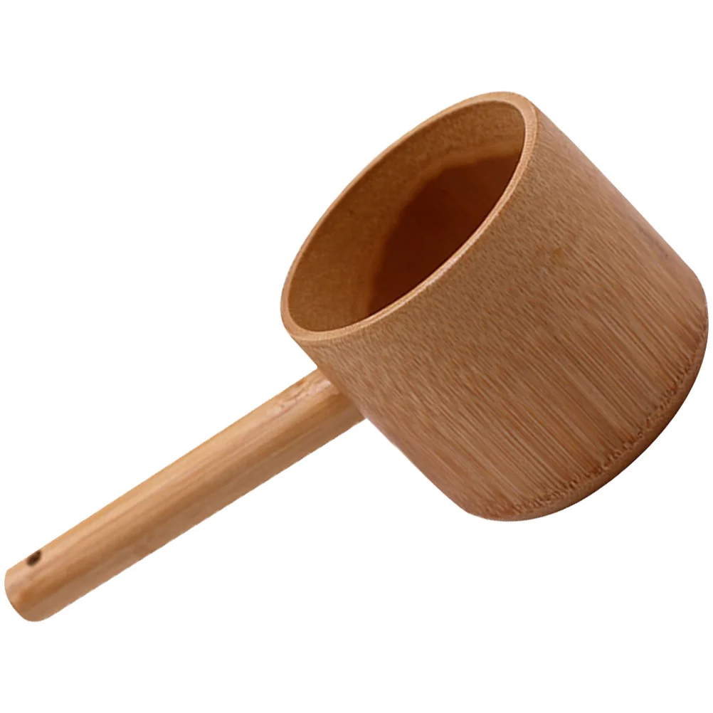 Wooden Scoop Spoon Bath Spoon Large Ladle Water Bamboo Scoop Sauna Bucket for Restaurant Watering Tea Japanese Kitchen