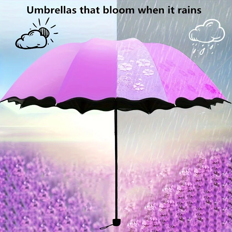 Sunny Umbrella, Lotus Leaves Bloom in Water, Sun Umbrella Blooms in Water, Folding Umbrella, Protective Umbrella