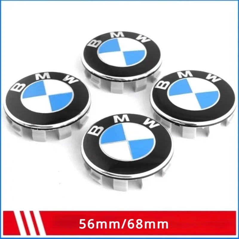자동차 휠 센터 허브 캡 엠블럼, BMW E90 E60 E61 E93 E87 E36 E46 E39 E53 F30 F20 F10 F15 X1 X3 X5 X6 용, 68mm 56mm, 4 개