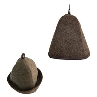 2PCS 3mm Thick 100% Wool Sauna Hats to the Sauna With Steam for bath and sauna acessories wool 1