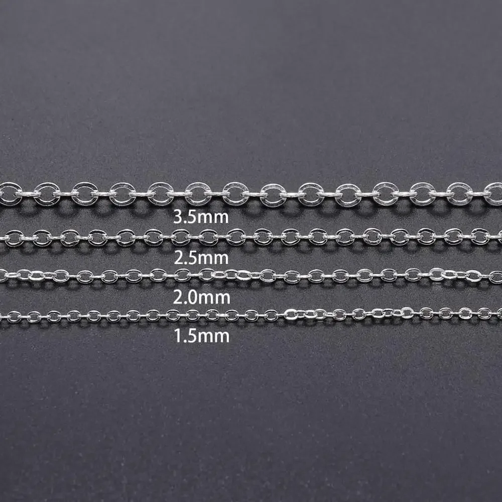 copper necklace chain 5m/5.47yards 1.5 2.0 2.5 mm Copper Bronze Oval Link Necklace Chain Bulk Brass Jewelry Making DIY Materials Findings Supplies
