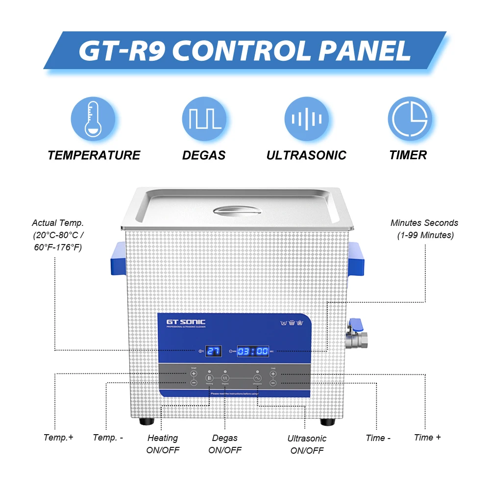 GTSONIC Ultrasonic Cleaner - 2L to 27L Digital Ultrasound Bath with Big Sale Price Description Image.This Product Can Be Found With The Tag Names Digital ultrasonic cleaner 6l, Ultrasonic cleaning machine 3l, Ultrasonic cleaning machine 6l