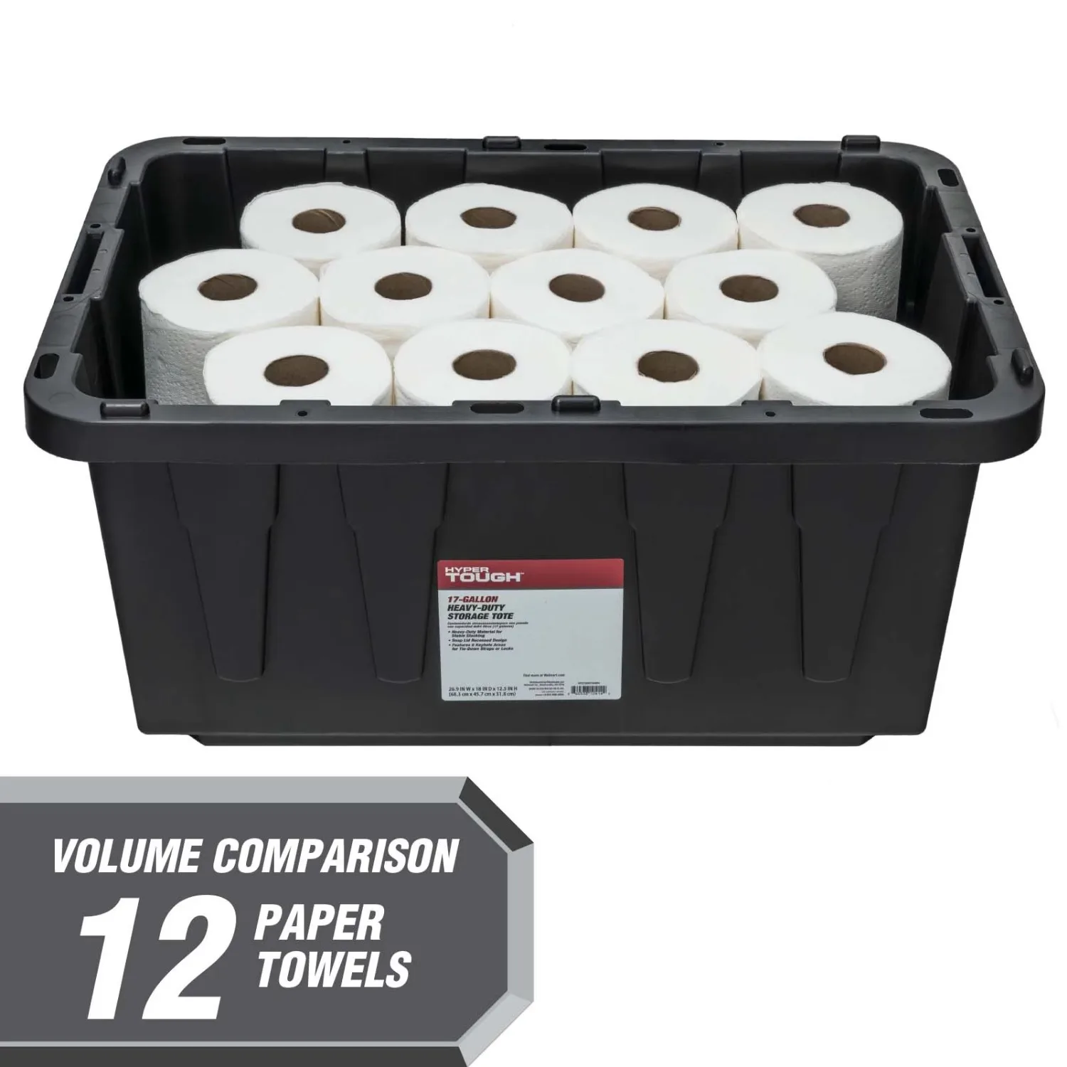 17 Gallon Snap Lid Plastic Storage Bin, Black/Red, Set of 4 3