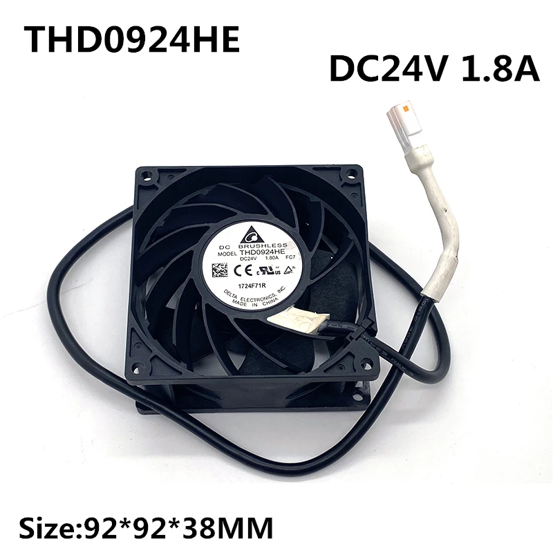 Original Thd0924he-fc7 para Delta Ventilador de Refrigeração 24v 1.80a 9238 9cm Acs800 Ventilador do Inversor Novo