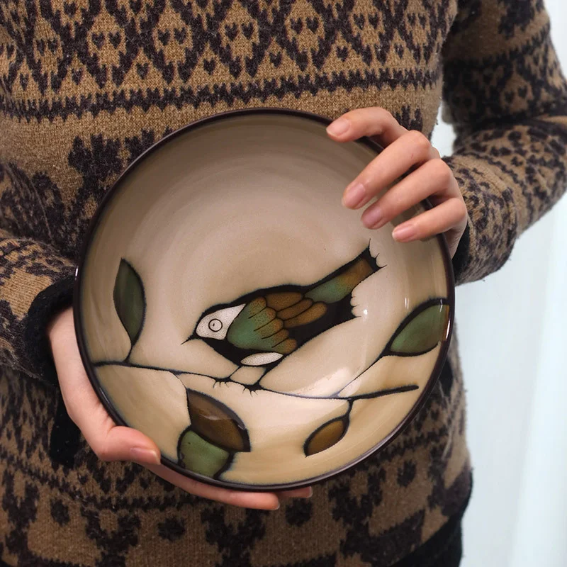 Japanese Ceramic Dinner Plates Chinese Retro Rice Bowl Soup Bowl Noodle Tableware