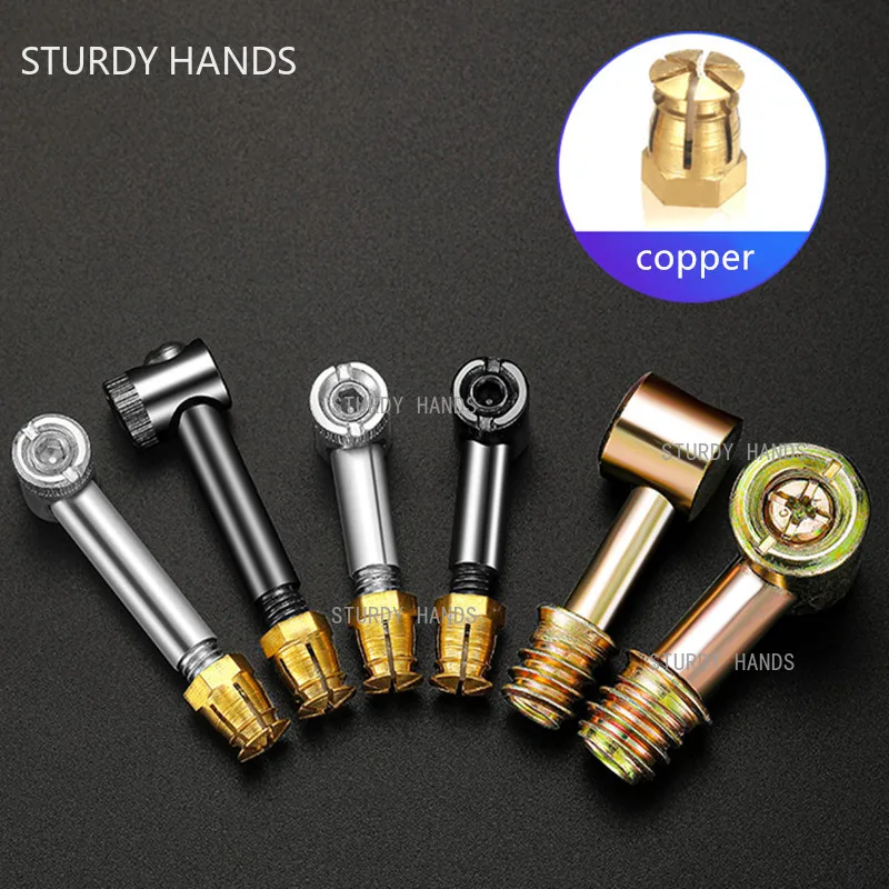 Thickened Four-in-one Furniture Fastener Dowel Connector Cam Lock Connecting Screw Wardrobe Link Fixer Hardware Fasteners 20set