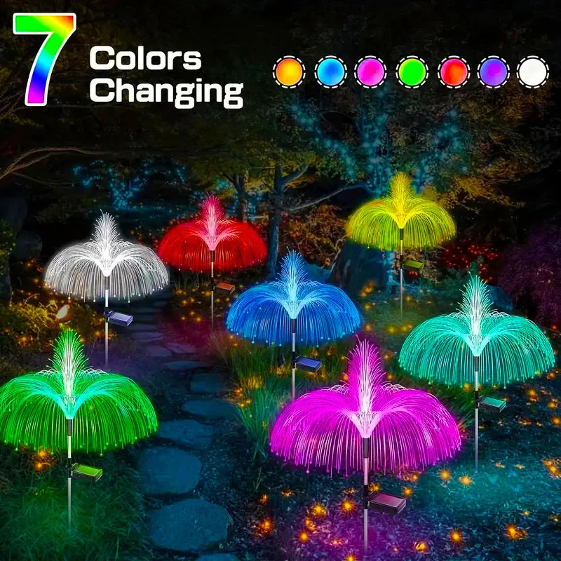Solar Powered Jellyfish Lawn Light 7 Color Changing, solar lights